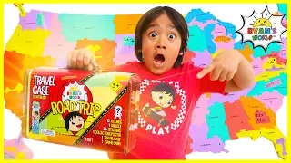 Ryan's Road Trip Going around the United States MAP Pretend Play!!!!