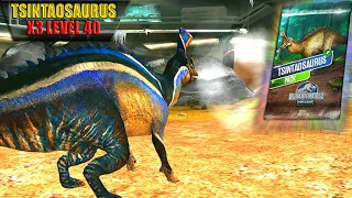 NEW TSINTAOSAURUS MAX X3 LEVEL 40 | JURASSIC WORLD THE GAME