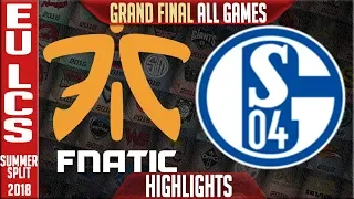 FNC vs S04 Highlights ALL GAMES | EU LCS Playoffs Grand Final Summer 2018 | Fnatic vs FC Schalke 04