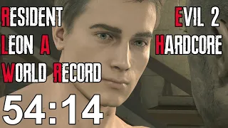 Resident Evil 2 Remake - Leon A Hardcore Speedrun World Record - 54:14