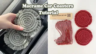 Macrame Car Coasters TUTORIAL | DIY for beginners | Easy pattern STEP BY STEP | WeaveyStudio