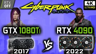 GTX 1080 Ti vs RTX 4090 in Cyberpunk 2077 | RTX - OFF | 4K - Benchmark