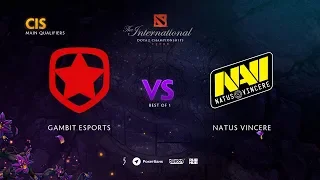 Gambit Esports vs Natus Vincere, TI9 Qualifiers CIS, bo1 [Lex & 4ce]