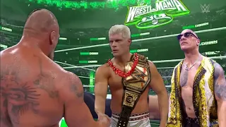 WWE April 2024 Brock Lesnar & The Rock Help Cody Rhodes Win The Undisputed Championship Match