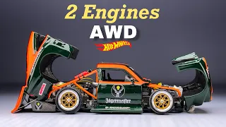 Mazda RX3  AWD Bimotor swap 2 Honda B18 Engines Hot Wheels Custom