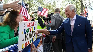 WATCH: King Charles III greets supporters ahead of coronation outside Buckingham Palace