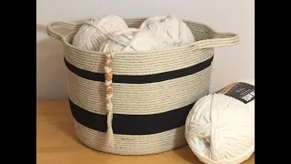 HOW TO - MAKE LARGE COTTON ROPE STORAGE BASKET