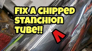 How to fix a chipped motorcycle stanchion fork tube. Stop that leaking fork seal for good!