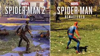 Spider Man 2 vs Spider Man Remastered Physics Detail and Comparison How Has New York Changed #gaming