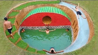 How To Build Swimming Pool And Water Slide Around Secret Underground House