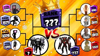 Skibidi toilet tournament brawl stars ranks up Team Upgraded Tv man vs Team Upgrade Speakerman titan
