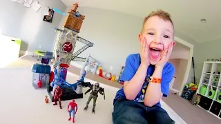 Father & Son GET MASSIVE PLAYSET! SpiderMan Tower!