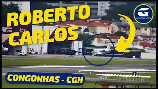 ROBERTO CARLOS pousa em Congonhas para show no NOVO PACAEMBU em SÃO PAULO