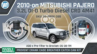 Provent Catch Can & Pre-Filter Dual Bracket in Mitsubishi Pajero 3.2L  2010-on 4M41 - OS-PROV-38