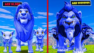 Growing Smallest Blue LION Family into Biggest Blue Lion Family in GTA 5! Simmba The LION KING