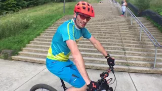 How to ride up stairs on a bike 'longest stairs in the Netherlands'