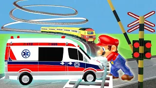 Kong chases Mario to fumikiri open railroad Crossing Animation - part 14