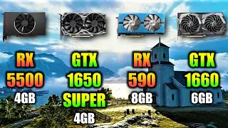 RX 5500 vs GTX 1650 SUPER vs RX 590 vs GTX 1660 | Tested in 22 PC Games