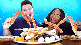 Seafood Boil • Jumbo Shrimp, Lobster Tails & King Crab Legs • MUKBANG