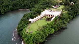 Drone View of Panama Canal from Fort San Lorenzo