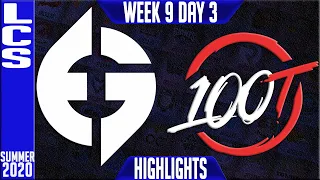 EG vs 100 Highlights | LCS Summer 2020 W9D3 | Evil Geniuses vs Hundred Thieves