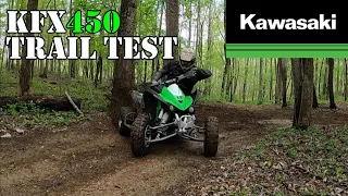 KFX450 Trail Test! The BEST 450 Sport Quad in the woods! #savesportquads