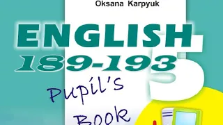 Карпюк 5 Тема 5 Урок 1 Speaking Сторінки 189-193 ✔Відеоурок