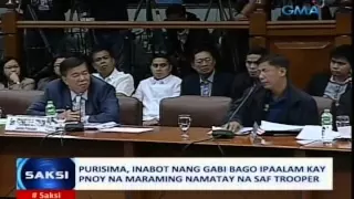 Saksi: Purisima, ka-text ni PNoy kaugnay sa operasyon ng SAF commandos sa Mamasapano