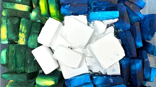 Blue and Green Dyed Split Blocks w/ Fresh BSN - 70K YOUTUBE CELEBRATION | ASMR