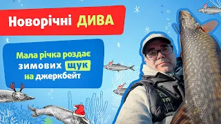 Зимові щуки на джеркбейти по відкритій воді на Новий рік. Нагорода за трудову риболовлю.