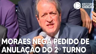 Moraes nega pedido de anulação do 2º turno e condena PL a pagar R$ 22 milhões