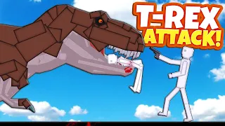 GIANT T-Rex EATS Ragdolls in People Playground Mods!
