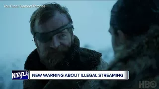 Warnings issued to people who are illegally streaming video