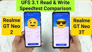 Realme GT Neo 3T vs Realme GT Neo 2 UFS 3.1 Read & Write Speedtest Comparison which is Best 🔥🔥🔥