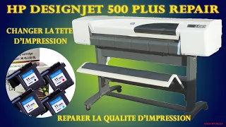 HP Designjet 500 + Repair - Remplacer la tête d'impression - Qualité d'impression - C4810A C4811A