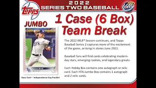 2022 Topps Series 2 JUMBO 1 Case (6 Box) Team Break #19 eBay 10/26/22