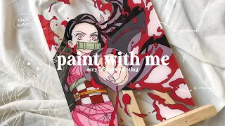 paint with me, anime glass painting | painting nezuko kamado from demon slayer 🎨 kimetsu no yaiba