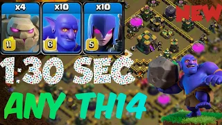 Th14 Golem Bowler Witch Attack With 10 Zap Spell | Best Th14 Attack Strategy in Clash of Clans |2024