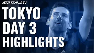 Djokovic, Goffin & Pouille Reach Last Eight; Uchiyama Shocks Albot | Tokyo 2019 Highlights Day 3