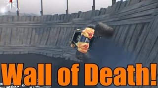 Spin Tires | Max Destruction Monster Truck vs Wall Of Death! Monster Arena Map