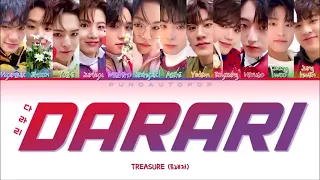 TREASURE 트레저  DARARI 다라리  Lyrics ColorCodedENGHANROM가사