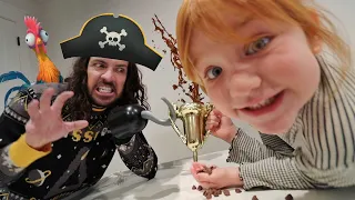 DiSNEY GAME SHOW!! Adley vs Pirate Dad! playing Disney Movie Trivia for a Chocolate Trophy with Mom!