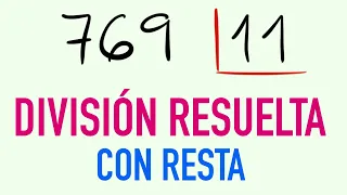 Cómo resolver una divisiones de 2 cifras con resta 769 entre 11