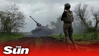Ukrainian howitzers fire at Russian offensive near Avdiivka