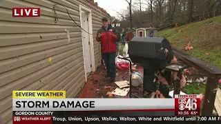 CBS46's Adam Harding assesses storm damage in Gordon County