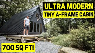 ULTRA-MODERN 700 sq ft Off-Grid TINY A-FRAME CABIN! (Full Airbnb Tour)