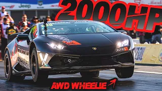 2000HP Drag Lambo Breaks 1/4 Mile Record (0-60MPH in 1.4s)