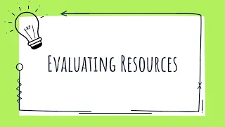 Evaluating Resources with CRAAP