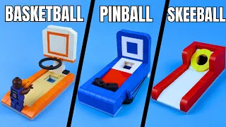 How to make 3 Working Lego Arcade Games!!