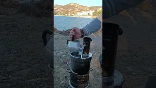 The best form of samovar tea in the camp (how to brew) #shorts